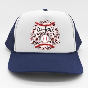 Cute Leopard Print Tee Ball Mom Trucker Hat