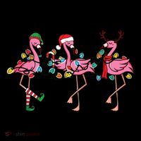 Christmas Lights Pink Flamingo Santa Hat Holiday Xmas Baby Bodysuit