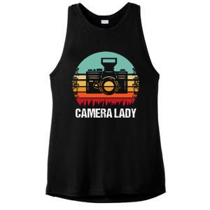 Camera Lady Photographer Gift Ladies PosiCharge Tri-Blend Wicking Tank