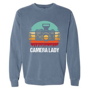 Camera Lady Photographer Gift Garment-Dyed Sweatshirt