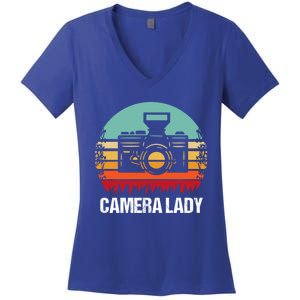 Camera Lady Photographer Gift Women's V-Neck T-Shirt