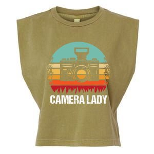 Camera Lady Photographer Gift Garment-Dyed Women's Muscle Tee