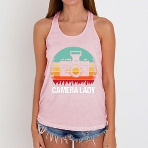 Camera Lady Photographer Gift Women's Knotted Racerback Tank