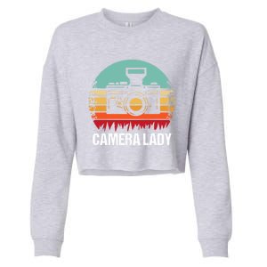 Camera Lady Photographer Gift Cropped Pullover Crew