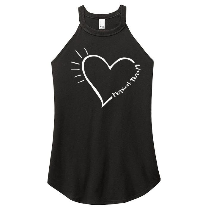 Cute Love Physical Therapy Therapist Gift for PT Women's Perfect Tri Rocker Tank