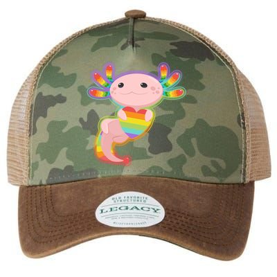 Cute LGBT Pride Axolotl Legacy Tie Dye Trucker Hat