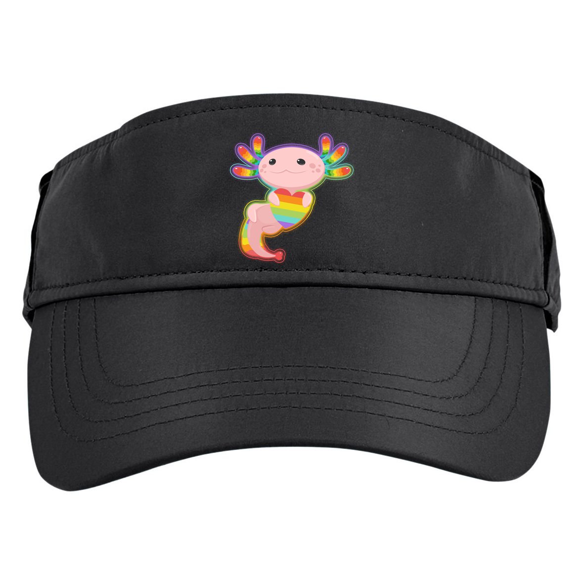 Cute LGBT Pride Axolotl Adult Drive Performance Visor