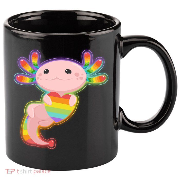 Cute LGBT Pride Axolotl 11oz C Handle Ceramic Mug