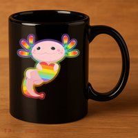 Cute LGBT Pride Axolotl 11oz C Handle Ceramic Mug