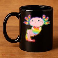 Cute LGBT Pride Axolotl 11oz C Handle Ceramic Mug