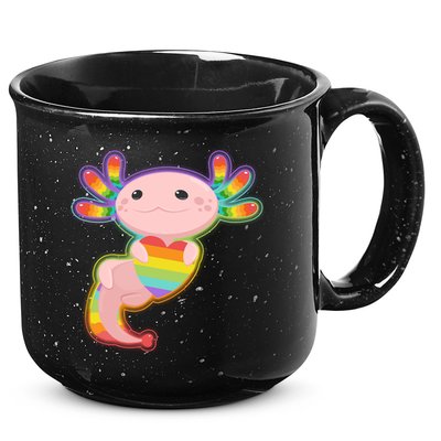Cute LGBT Pride Axolotl 15oz Campfire Ceramic Mug
