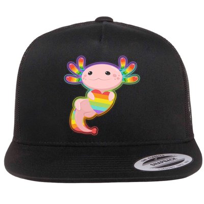 Cute LGBT Pride Axolotl Flatbill Hat