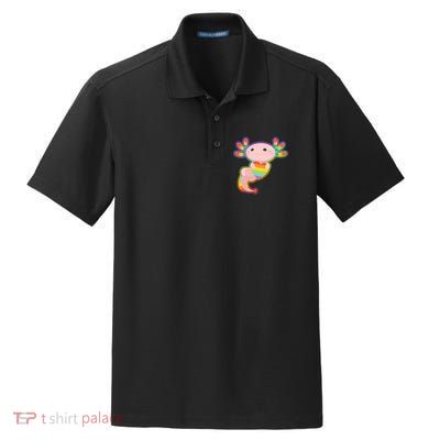 Cute LGBT Pride Axolotl Dry Zone Grid Polo