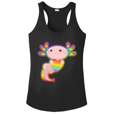 Cute LGBT Pride Axolotl Ladies PosiCharge Competitor Racerback Tank