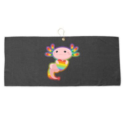 Cute LGBT Pride Axolotl Large Microfiber Waffle Golf Towel