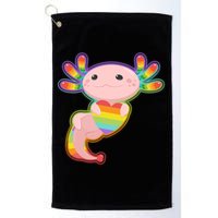 Cute LGBT Pride Axolotl Golf Towel