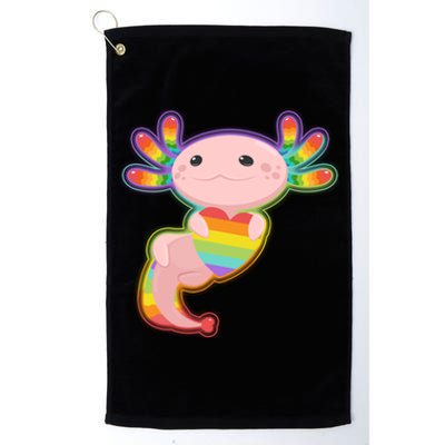 Cute LGBT Pride Axolotl Platinum Collection Golf Towel