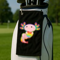 Cute LGBT Pride Axolotl Golf Towel