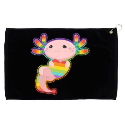 Cute LGBT Pride Axolotl Grommeted Golf Towel