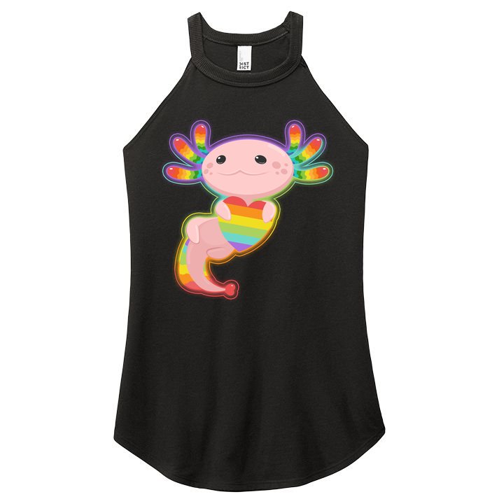 Cute LGBT Pride Axolotl Women's Perfect Tri Rocker Tank