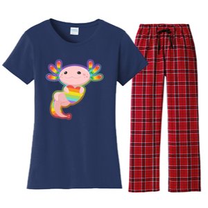 Cute LGBT Pride Axolotl Women's Flannel Pajama Set