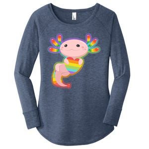 Cute LGBT Pride Axolotl Women's Perfect Tri Tunic Long Sleeve Shirt