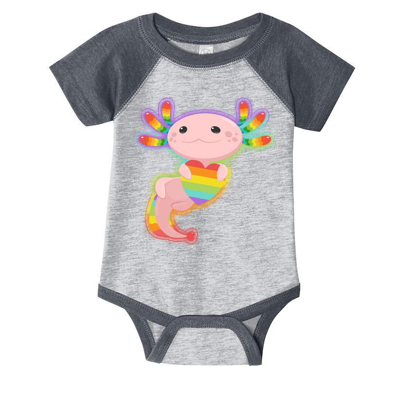 Cute LGBT Pride Axolotl Infant Baby Jersey Bodysuit