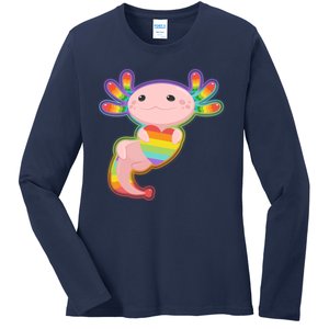 Cute LGBT Pride Axolotl Ladies Long Sleeve Shirt