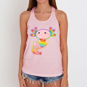 Cute LGBT Pride Axolotl Women's Knotted Racerback Tank