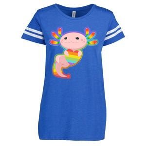 Cute LGBT Pride Axolotl Enza Ladies Jersey Football T-Shirt