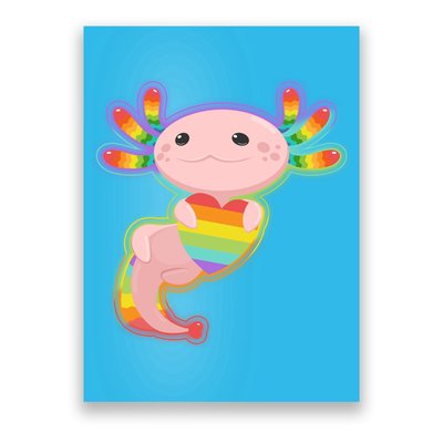Cute LGBT Pride Axolotl Poster