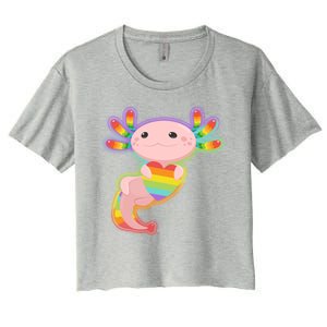 Cute LGBT Pride Axolotl Women's Crop Top Tee