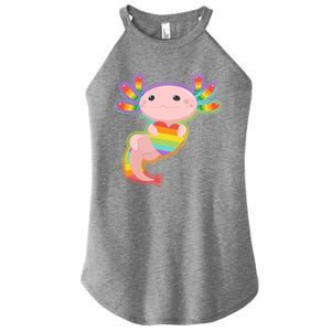 Cute LGBT Pride Axolotl Women's Perfect Tri Rocker Tank