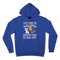 Cat Lovers Quote Cats Make Me Happy Hu Make My Head Hurt Cool Gift Hoodie