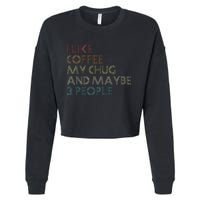 Chug Lover Quote Dog Owner Funny Coffee Cropped Pullover Crew