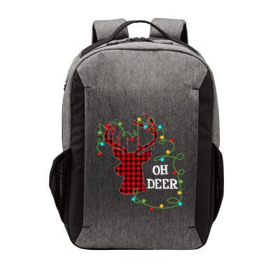 Christmas Light Reindeer Rudolph Oh Deer Antlers Plaid Gift Vector Backpack