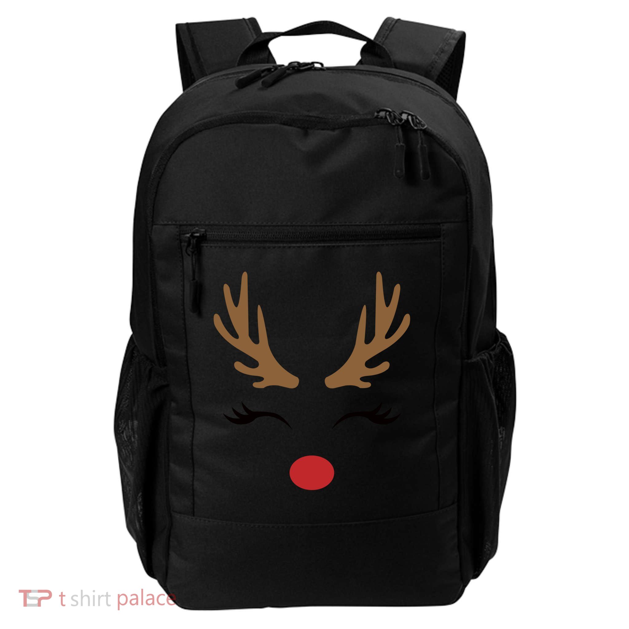 Cute Lady Reindeer Face With Eyelashes And Antlers Gift Novelty Gift Backpack