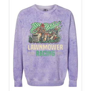 Cool Lawnmower Racing Slogan For Riding Mower Colorblast Crewneck Sweatshirt