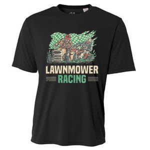 Cool Lawnmower Racing Slogan For Riding Mower Cooling Performance Crew T-Shirt