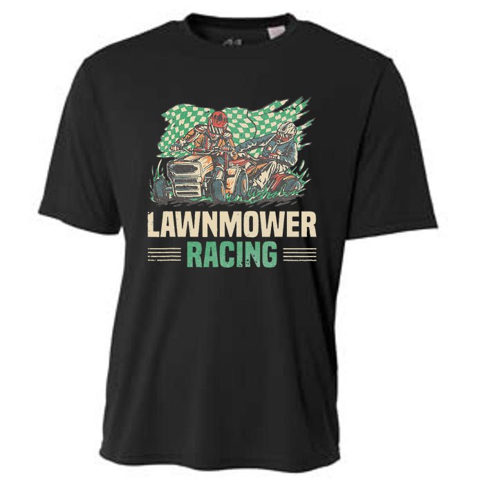 Cool Lawnmower Racing Slogan For Riding Mower Cooling Performance Crew T-Shirt