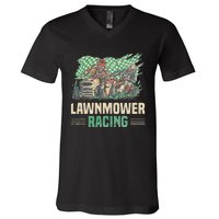 Cool Lawnmower Racing Slogan For Riding Mower V-Neck T-Shirt