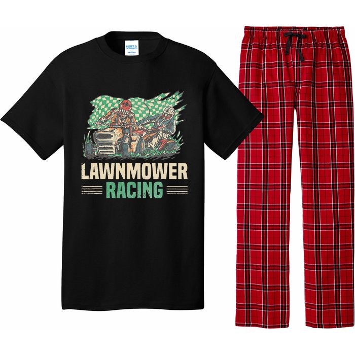 Cool Lawnmower Racing Slogan For Riding Mower Pajama Set