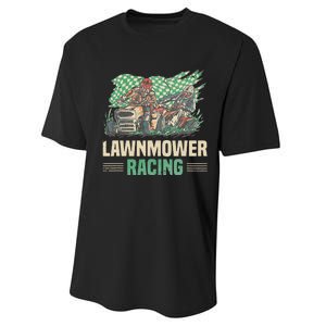 Cool Lawnmower Racing Slogan For Riding Mower Performance Sprint T-Shirt