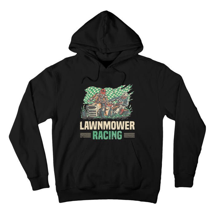 Cool Lawnmower Racing Slogan For Riding Mower Tall Hoodie