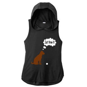 Chocolate Labrador Retriever Funny Lab Dog Ladies PosiCharge Tri-Blend Wicking Draft Hoodie Tank