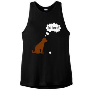 Chocolate Labrador Retriever Funny Lab Dog Ladies PosiCharge Tri-Blend Wicking Tank