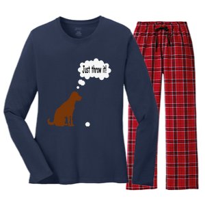 Chocolate Labrador Retriever Funny Lab Dog Women's Long Sleeve Flannel Pajama Set 