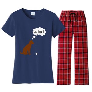 Chocolate Labrador Retriever Funny Lab Dog Women's Flannel Pajama Set