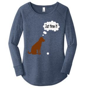 Chocolate Labrador Retriever Funny Lab Dog Women's Perfect Tri Tunic Long Sleeve Shirt