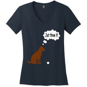 Chocolate Labrador Retriever Funny Lab Dog Women's V-Neck T-Shirt